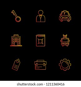 Set of 9 icons, for web, internet, mobile apps, interface design: business, finance, shopping, communication, fitness, computer, media, transportation, travel, easter, christmas, summer, device