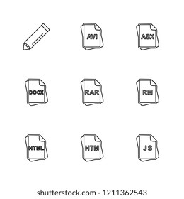 Set of 9 icons, for web, internet, mobile apps, interface design: business, finance, shopping, communication, fitness, computer, media, transportation, travel, easter, christmas, summer, device