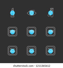 Set of 9 icons, for web, internet, mobile apps, interface design: business, finance, shopping, communication, fitness, computer, media, transportation, travel, easter, christmas, summer, device