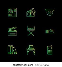 Set of 9 icons, for web, internet, mobile apps, interface design: business, finance, shopping, communication, fitness, computer, media, transportation, travel, easter, christmas, summer, device