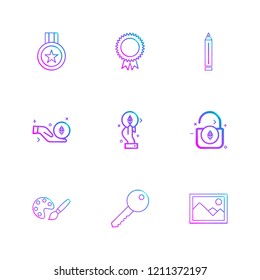 Set of 9 icons, for web, internet, mobile apps, interface design: business, finance, shopping, communication, fitness, computer, media, transportation, travel, easter, christmas, summer, device