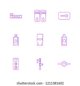 Set of 9 icons, for web, internet, mobile apps, interface design: business, finance, shopping, communication, fitness, computer, media, transportation, travel, easter, christmas, summer, device