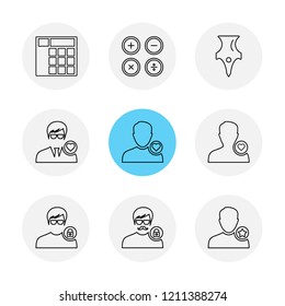 Set of 9 icons, for web, internet, mobile apps, interface design: business, finance, shopping, communication, fitness, computer, media, transportation, travel, easter, christmas, summer, device