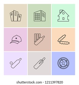 Set of 9 icons, for web, internet, mobile apps, interface design: business, finance, shopping, communication, fitness, computer, media, transportation, travel, easter, christmas, summer, device