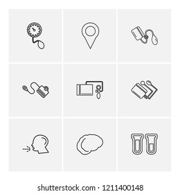 Set of 9 icons, for web, internet, mobile apps, interface design: business, finance, shopping, communication, fitness, computer, media, transportation, travel, easter, christmas, summer, device