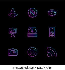Set of 9 icons, for web, internet, mobile apps, interface design: business, finance, shopping, communication, fitness, computer, media, transportation, travel, easter, christmas, summer, device