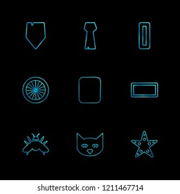 Set of 9 icons, for web, internet, mobile apps, interface design: business, finance, shopping, communication, fitness, computer, media, transportation, travel, easter, christmas, summer, device