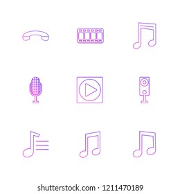 Set of 9 icons, for web, internet, mobile apps, interface design: business, finance, shopping, communication, fitness, computer, media, transportation, travel, easter, christmas, summer, device