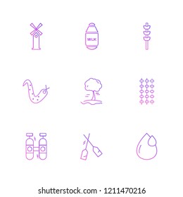Set of 9 icons, for web, internet, mobile apps, interface design: business, finance, shopping, communication, fitness, computer, media, transportation, travel, easter, christmas, summer, device