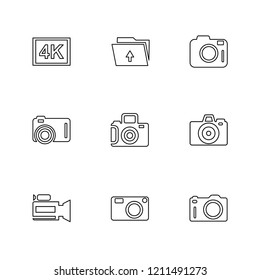 Set of 9 icons, for web, internet, mobile apps, interface design: business, finance, shopping, communication, fitness, computer, media, transportation, travel, easter, christmas, summer, device