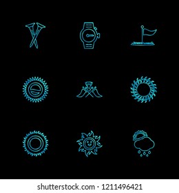 Set of 9 icons, for web, internet, mobile apps, interface design: business, finance, shopping, communication, fitness, computer, media, transportation, travel, easter, christmas, summer, device