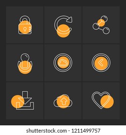 Set of 9 icons, for web, internet, mobile apps, interface design: business, finance, shopping, communication, fitness, computer, media, transportation, travel, easter, christmas, summer, device