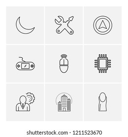 Set of 9 icons, for web, internet, mobile apps, interface design: business, finance, shopping, communication, fitness, computer, media, transportation, travel, easter, christmas, summer, device