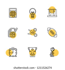 Set of 9 icons, for web, internet, mobile apps, interface design: business, finance, shopping, communication, fitness, computer, media, transportation, travel, easter, christmas, summer, device