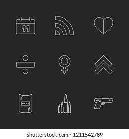 Set of 9 icons, for web, internet, mobile apps, interface design: business, finance, shopping, communication, fitness, computer, media, transportation, travel, easter, christmas, summer, device