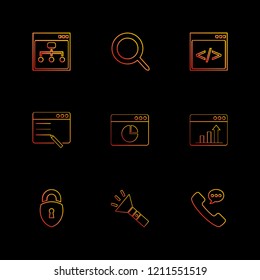 Set of 9 icons, for web, internet, mobile apps, interface design: business, finance, shopping, communication, fitness, computer, media, transportation, travel, easter, christmas, summer, device
