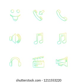 Set of 9 icons, for web, internet, mobile apps, interface design: business, finance, shopping, communication, fitness, computer, media, transportation, travel, easter, christmas, summer, device