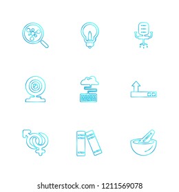 Set of 9 icons, for web, internet, mobile apps, interface design: business, finance, shopping, communication, fitness, computer, media, transportation, travel, easter, christmas, summer, device