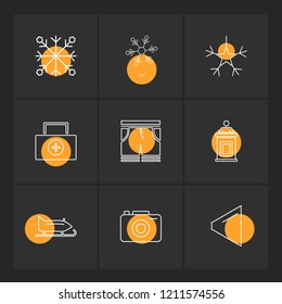Set of 9 icons, for web, internet, mobile apps, interface design: business, finance, shopping, communication, fitness, computer, media, transportation, travel, easter, christmas, summer, device