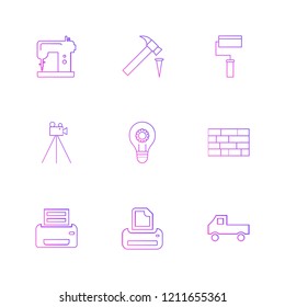 Set of 9 icons, for web, internet, mobile apps, interface design: business, finance, shopping, communication, fitness, computer, media, transportation, travel, easter, christmas, summer, device