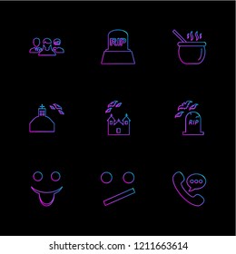Set of 9 icons, for web, internet, mobile apps, interface design: business, finance, shopping, communication, fitness, computer, media, transportation, travel, easter, christmas, summer, device