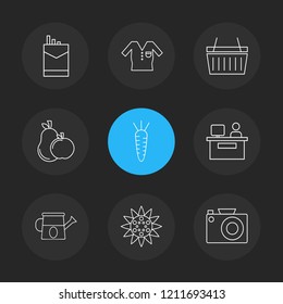 Set of 9 icons, for web, internet, mobile apps, interface design: business, finance, shopping, communication, fitness, computer, media, transportation, travel, easter, christmas, summer, device