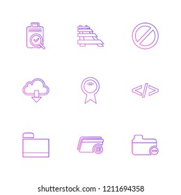 Set of 9 icons, for web, internet, mobile apps, interface design: business, finance, shopping, communication, fitness, computer, media, transportation, travel, easter, christmas, summer, device