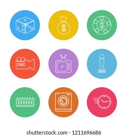 Set of 9 icons, for web, internet, mobile apps, interface design: business, finance, shopping, communication, fitness, computer, media, transportation, travel, easter, christmas, summer, device