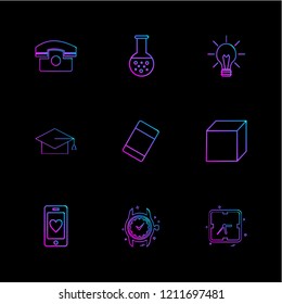 Set of 9 icons, for web, internet, mobile apps, interface design: business, finance, shopping, communication, fitness, computer, media, transportation, travel, easter, christmas, summer, device