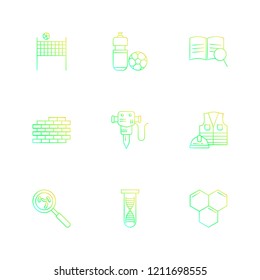 Set of 9 icons, for web, internet, mobile apps, interface design: business, finance, shopping, communication, fitness, computer, media, transportation, travel, easter, christmas, summer, device