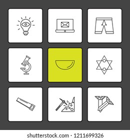 Set of 9 icons, for web, internet, mobile apps, interface design: business, finance, shopping, communication, fitness, computer, media, transportation, travel, easter, christmas, summer, device
