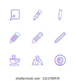 Set of 9 icons, for web, internet, mobile apps, interface design: business, finance, shopping, communication, fitness, computer, media, transportation, travel, easter, christmas, summer, device
