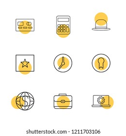 Set of 9 icons, for web, internet, mobile apps, interface design: business, finance, shopping, communication, fitness, computer, media, transportation, travel, easter, christmas, summer, device