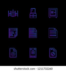 Set of 9 icons, for web, internet, mobile apps, interface design: business, finance, shopping, communication, fitness, computer, media, transportation, travel, easter, christmas, summer, device