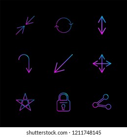 Set of 9 icons, for web, internet, mobile apps, interface design: business, finance, shopping, communication, fitness, computer, media, transportation, travel, easter, christmas, summer, device