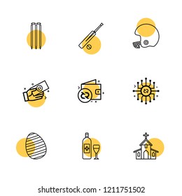 Set of 9 icons, for web, internet, mobile apps, interface design: business, finance, shopping, communication, fitness, computer, media, transportation, travel, easter, christmas, summer, device