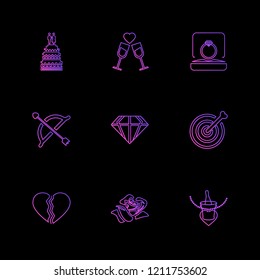 Set of 9 icons, for web, internet, mobile apps, interface design: business, finance, shopping, communication, fitness, computer, media, transportation, travel, easter, christmas, summer, device