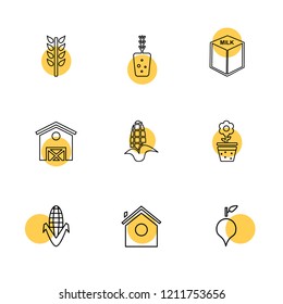 Set of 9 icons, for web, internet, mobile apps, interface design: business, finance, shopping, communication, fitness, computer, media, transportation, travel, easter, christmas, summer, device