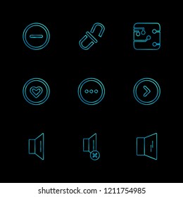Set of 9 icons, for web, internet, mobile apps, interface design: business, finance, shopping, communication, fitness, computer, media, transportation, travel, easter, christmas, summer, device