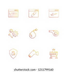 Set of 9 icons, for web, internet, mobile apps, interface design: business, finance, shopping, communication, fitness, computer, media, transportation, travel, easter, christmas, summer, device