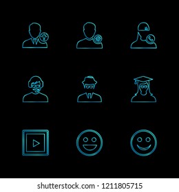 Set of 9 icons, for web, internet, mobile apps, interface design: business, finance, shopping, communication, fitness, computer, media, transportation, travel, easter, christmas, summer, device