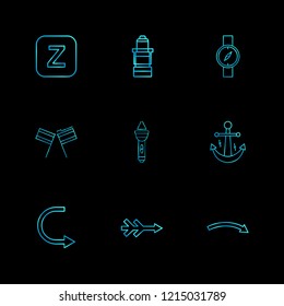 Set of 9 icons, for web, internet, mobile apps, interface design: business, finance, shopping, communication, fitness, computer, media, transportation, travel, easter, christmas, summer, device