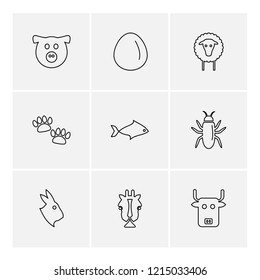 Set of 9 icons, for web, internet, mobile apps, interface design: business, finance, shopping, communication, fitness, computer, media, transportation, travel, easter, christmas, summer, device