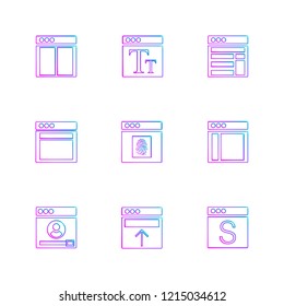 Set of 9 icons, for web, internet, mobile apps, interface design: business, finance, shopping, communication, fitness, computer, media, transportation, travel, easter, christmas, summer, device