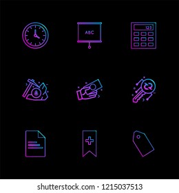 Set of 9 icons, for web, internet, mobile apps, interface design: business, finance, shopping, communication, fitness, computer, media, transportation, travel, easter, christmas, summer, device