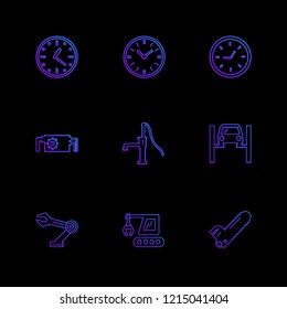 Set of 9 icons, for web, internet, mobile apps, interface design: business, finance, shopping, communication, fitness, computer, media, transportation, travel, easter, christmas, summer, device