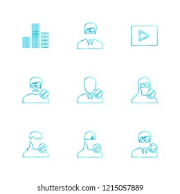 Set of 9 icons, for web, internet, mobile apps, interface design: business, finance, shopping, communication, fitness, computer, media, transportation, travel, easter, christmas, summer, device