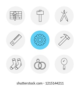Set of 9 icons, for web, internet, mobile apps, interface design: business, finance, shopping, communication, fitness, computer, media, transportation, travel, easter, christmas, summer, device