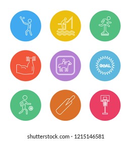 Set of 9 icons, for web, internet, mobile apps, interface design: business, finance, shopping, communication, fitness, computer, media, transportation, travel, easter, christmas, summer, device