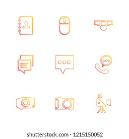 Set of 9 icons, for web, internet, mobile apps, interface design: business, finance, shopping, communication, fitness, computer, media, transportation, travel, easter, christmas, summer, device